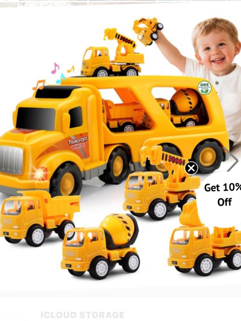 Toddler boy transport vehicle toy